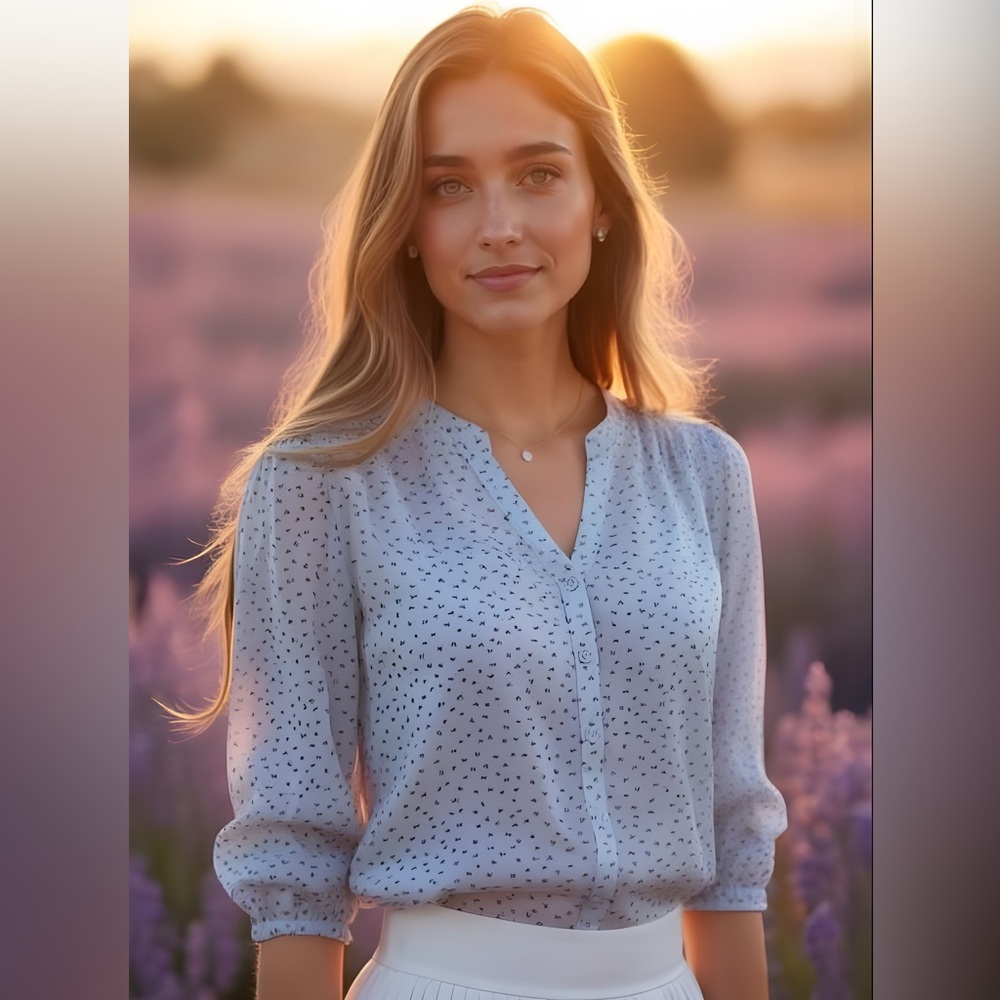 Lauren Conrad light blue blouse